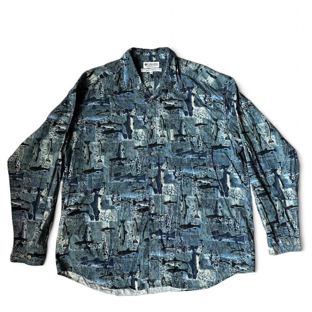 Columbia brook trout button down shirt fish print XXL